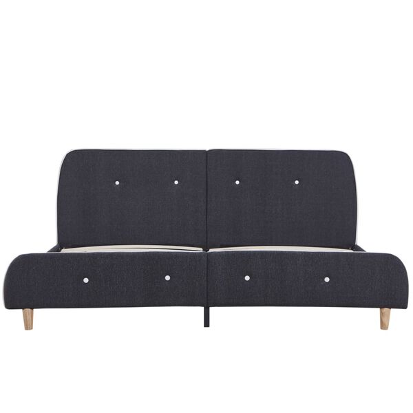 vidaXL Sengeramme uten Madrass M&oslash;rkegr&aring; Stoff 150x200 cm