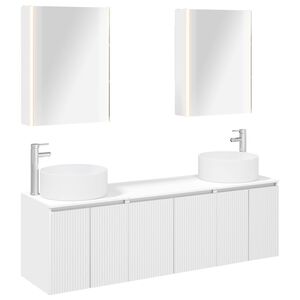 vidaXL Baderomsskapsett 5 pcs Hvit Konstruert tre