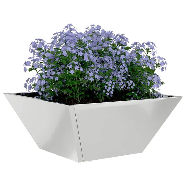 vidaXL Hageblomsterpotte sølv 35 x 35 x 15 cm Galvanisert Stål