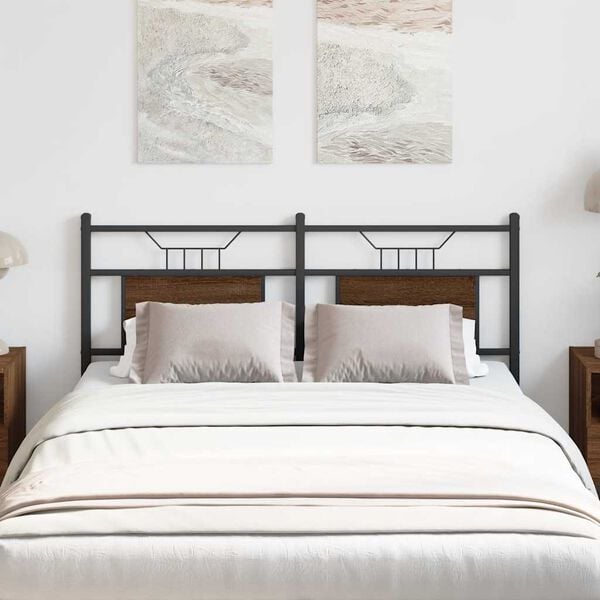 vidaXL Hodegavl brun eik 137 cm konstruert tre og st&aring;l