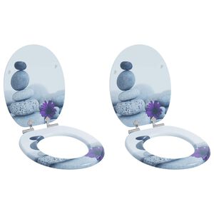 vidaXL Toalettsete 2 pcs Gr&aring; 44 x 38 cm MDF-plater