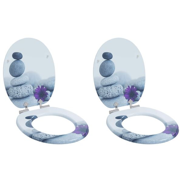 vidaXL Toalettsete 2 pcs Gr&aring; 44 x 38 cm MDF-plater