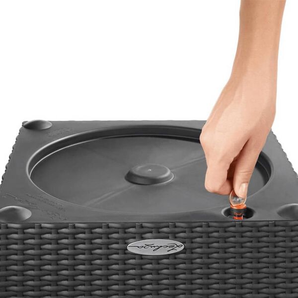 LECHUZA Plantekasse CUBE Cottage 50 ALL-IN-ONE granittsvart