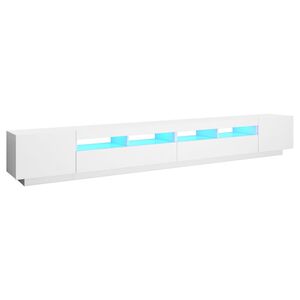 vidaXL TV-benk med LED-lys hvit 300x35x40 cm