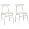 vidaXL Spisestuestol 2 stk. Solid Gummitre Hvit 43 x 44,5 x 77 cm