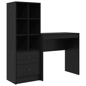 vidaXL Skrivebord Svart Eik 125,5 x 40 x 127 cm 2 stk.