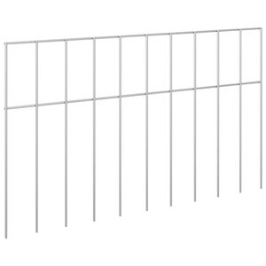 vidaXL Hagegjerdepanel 12 stk. 50 x 30 cm Galvanisert st&aring;l S&oslash;lv