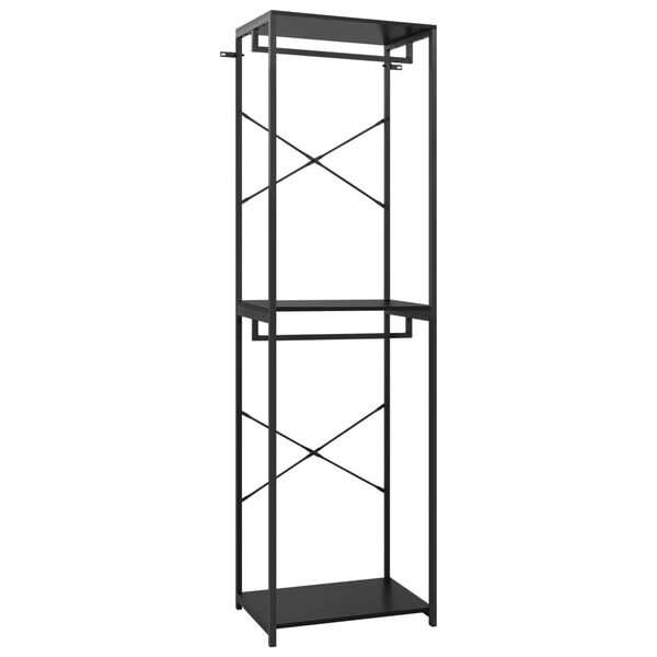 vidaXL Garderobe svart 60x40x213 cm metall og sponplate
