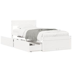 vidaXL Sengeramme uten madrass hvit 75x190 cm heltre furu