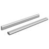 vidaXL Klesslanger 2 pcs s&oslash;lv 764 x 15 x 29 mm Aluminium Legering