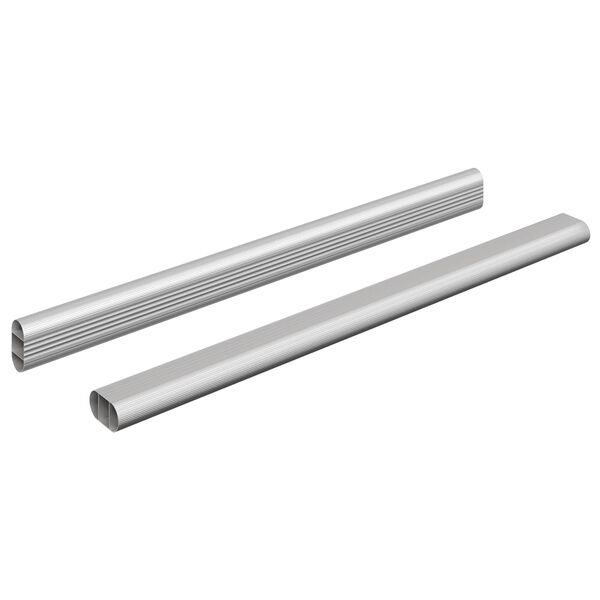 vidaXL Klesslanger 2 pcs s&oslash;lv 764 x 15 x 29 mm Aluminium Legering