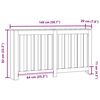 vidaXL Radiator Deksel Svart Eik 149 x 20 x 82 cm Konstruert tre