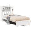 vidaXL Seng med bokhylle uten madrass hvit 75x190 cm heltre furu