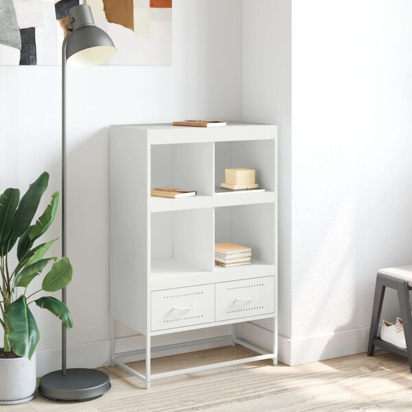vidaXL Highboard hvit 68x39x111,5 cm stål