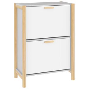vidaXL Skoskap hvit 57,5x33x80 cm konstruert tre