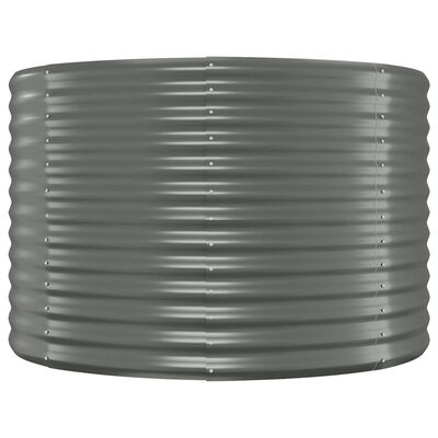 vidaXL Høybed pulverlakkert stål 507x100x68 cm grå