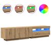 vidaXL TV-benk med LED-lys artisan eik 180x35x40 cm konstruert tre