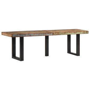 vidaXL Benk 160 cm gjenvunnet heltre og st&aring;l