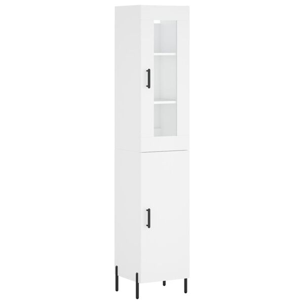 vidaXL Highboard hvit 34,5x34x180 cm konstruert tre