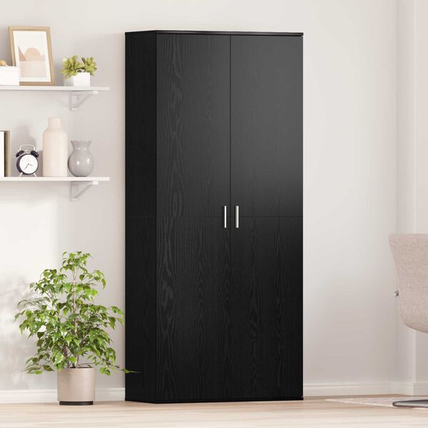 vidaXL Highboard Svart eik 80 x 35 x 180 cm Konstruert tre