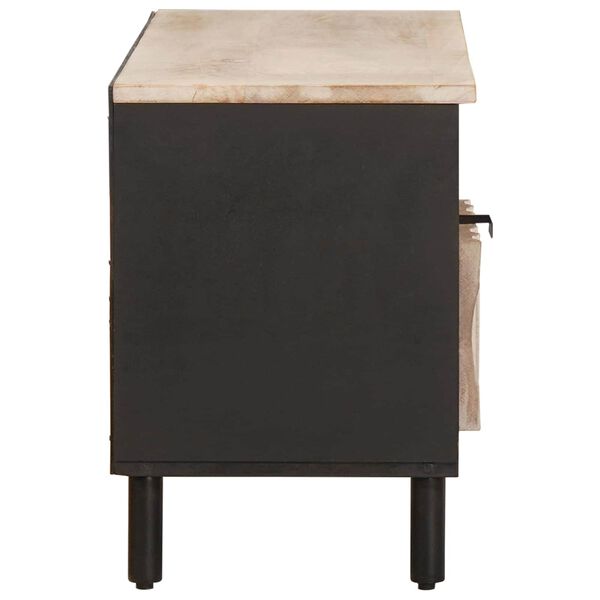 vidaXL TV-skap Hvit Vask Finish 100 x 33,5 x 46 cm Massiv mango tre