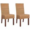 vidaXL Spisestoler 2 stk brun naturell rotting