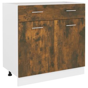 vidaXL Underskap med skuff Lyon r&oslash;kt eik 80x46x81,5 cm konstruert tre