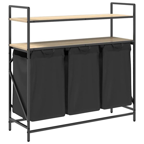 vidaXL skittent&oslash;yskurv 3 rom med hyller sonoma eik