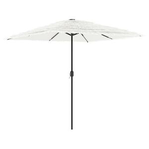 vidaXL Hageparasoll med st&aring;lstang hvit 248x248x248 cm