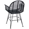 vidaXL Spisestuestol 2 pcs Svart 57 x 54,5 x 85 cm Rattan og Jern