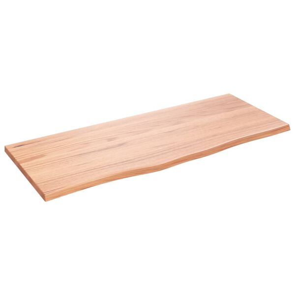 vidaXL Bordplate lysebrun 100x40x2 cm behandlet heltre eik