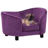 vidaXL Hundesofa burgunder 69x49x40 cm plysj