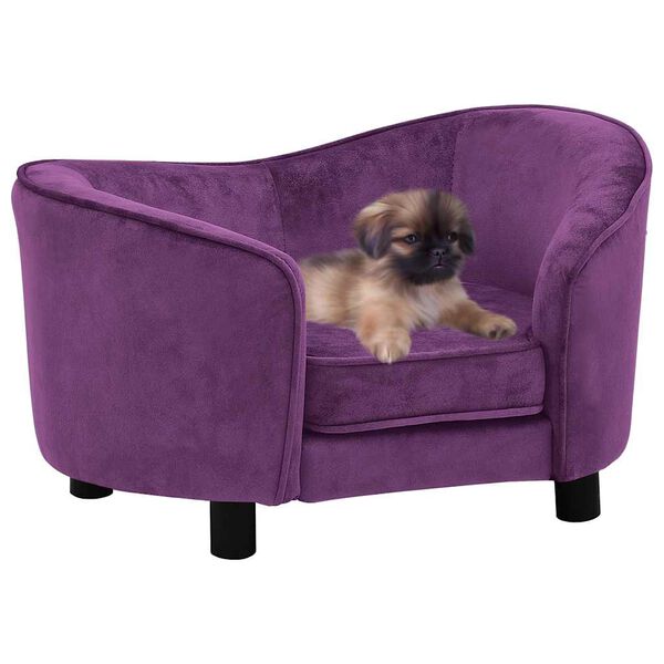 vidaXL Hundesofa burgunder 69x49x40 cm plysj