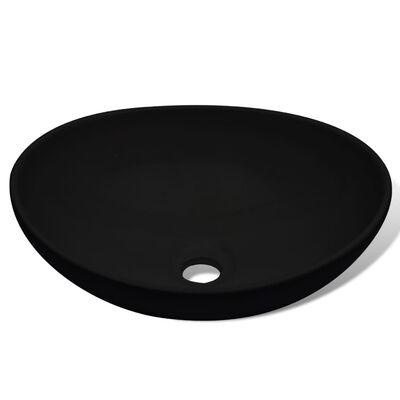 vidaXL Keramisk vask 40x33 cm svart