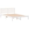 vidaXL Sengestamme med hodegjerde Hvit 140 x 220 cm Massiv furu