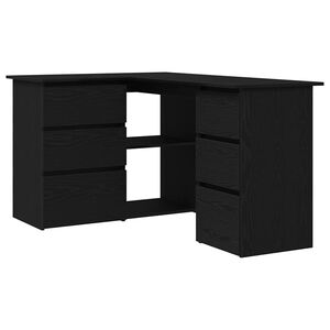vidaXL Skrivebord Svart Eik Konstruert tre 145 x 100 x 76 cm