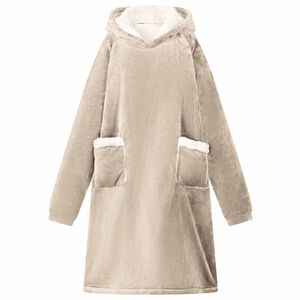 vidaXL Teppe-hettegenser Beige M Fleece og Flanell