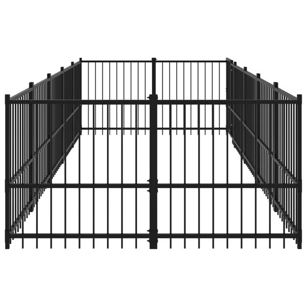 vidaXL Utendørs hundegård stål 9,38 m²