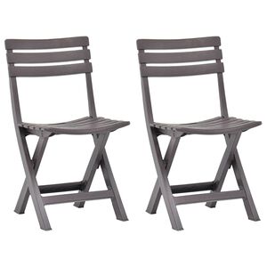 vidaXL Klappstoler 2 stk plast mokka