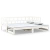 vidaXL Uttrekkbar dagseng hvit heltre furu 2x(80x200) cm