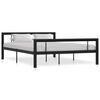 vidaXL Sengeramme svart og hvit metall 120x200 cm