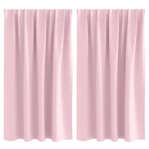 vidaXL M&oslash;rkleggende Gardiner med Ringer 2 stk. Babyrosa 140 x 140 cm