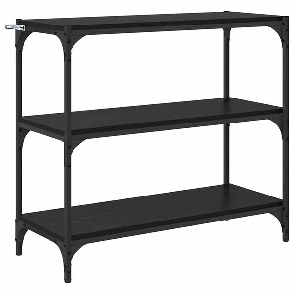 vidaXL Bokskap Svart Eik 80 x 33 x 70,5 cm Ingeni&oslash;rtre og jern