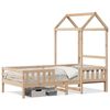vidaXL Sengeramme med tak 75x190 cm heltre furu