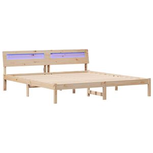 vidaXL Sengestamme med hodegjerde Brun 180 x 200 cm Massiv furu