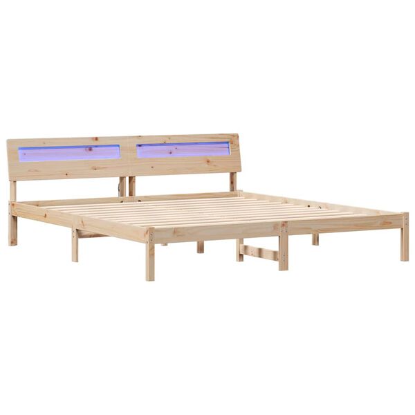 vidaXL Sengestamme med hodegjerde Brun 180 x 200 cm Massiv furu