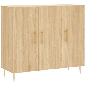 vidaXL Skjenk sonoma eik 90x34x80 cm konstruert tre
