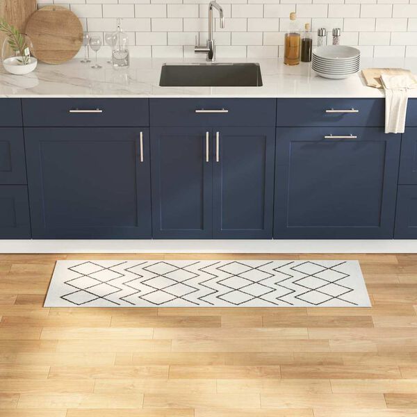 vidaXL Kjøkken teppe Hvit 150 x 45 cm Fløyel