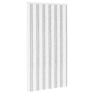 vidaXL Insektgardin Chenille Lys Gr&aring; og Hvit 118 x 220 cm 100% PP