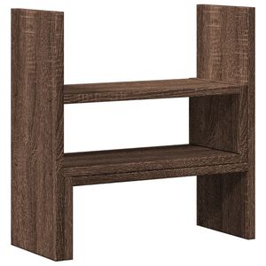 vidaXL Justerbar skrivebordshylle brun eik 40x17x41 cm konstruert tre